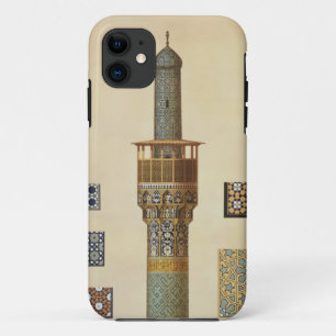 Capa Para iPhone 11 Um minarete e uns detalhes cerâmicos da mesquita