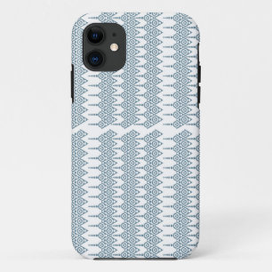 Capa Para iPhone 11 um padrão azul e branco com fundo branco