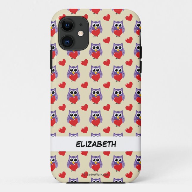 Capa Para iPhone 11 Um Padrão De Amor | Adicione seu nome (Verso)