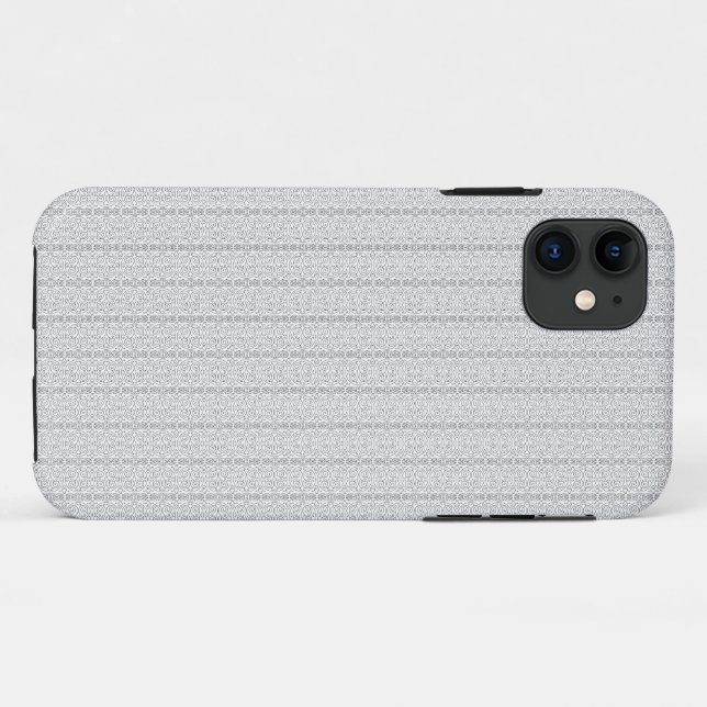 Capa Para iPhone 11 um papel de parede branco e cinza com um padrão (Verso (horizontal))