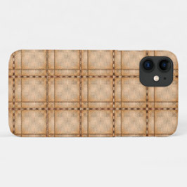 Capa Para iPhone 11 Um tartano de xadrez irregulares acastanhado
