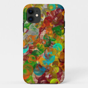 Capa Para iPhone 11 Um tijolo Abstrato Colorido e Bolhas Moderno