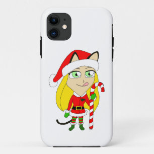 Capa Para iPhone 11 Uma garota chibi de Natal