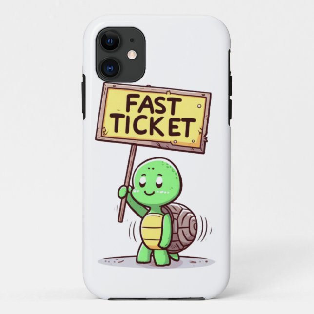 Capa Para iPhone 11 uma tartaruga segurando um canto irônico que é eng (Verso)