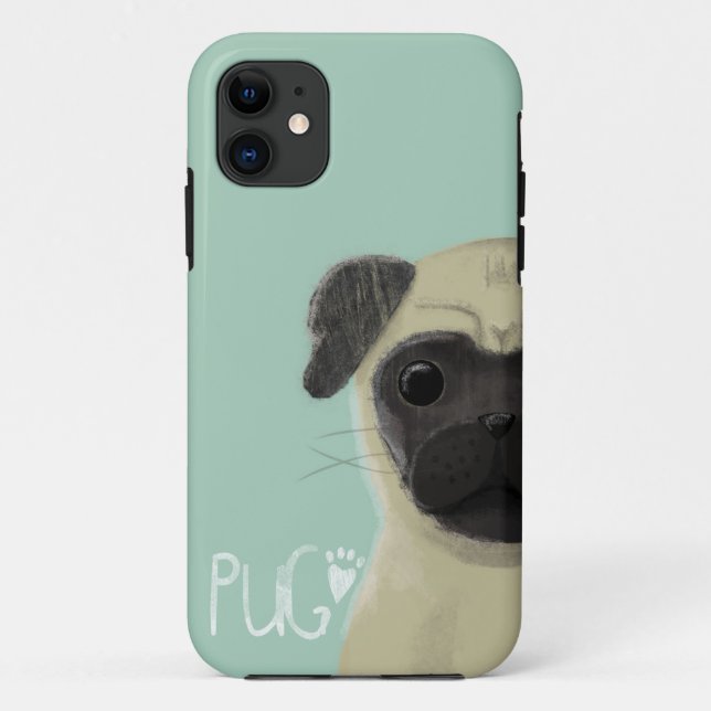 Capa Para iPhone 11 Uma vida dos cães - Pug (Verso)