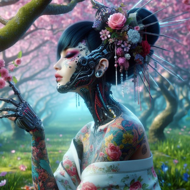 Capa Para iPhone 11 Une geisha au jardin de printemps (Criador carregado)