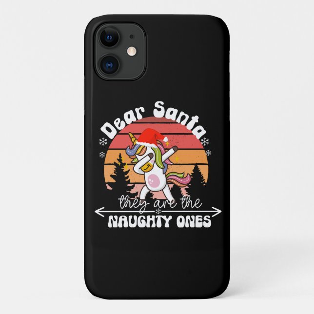 Capa Para iPhone 11  Unicórnio Dançando Natal Divertido (Verso)