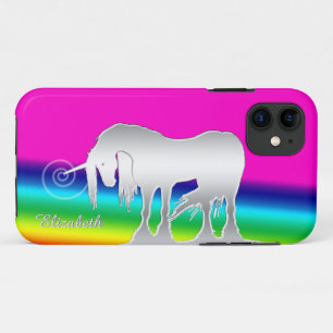 Capa Para iPhone 11 Unicórnio Místico Branco (arco-íris)