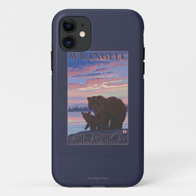 Capa Para iPhone 11 Urso e Cub - Wrangell, Alaska (Verso)