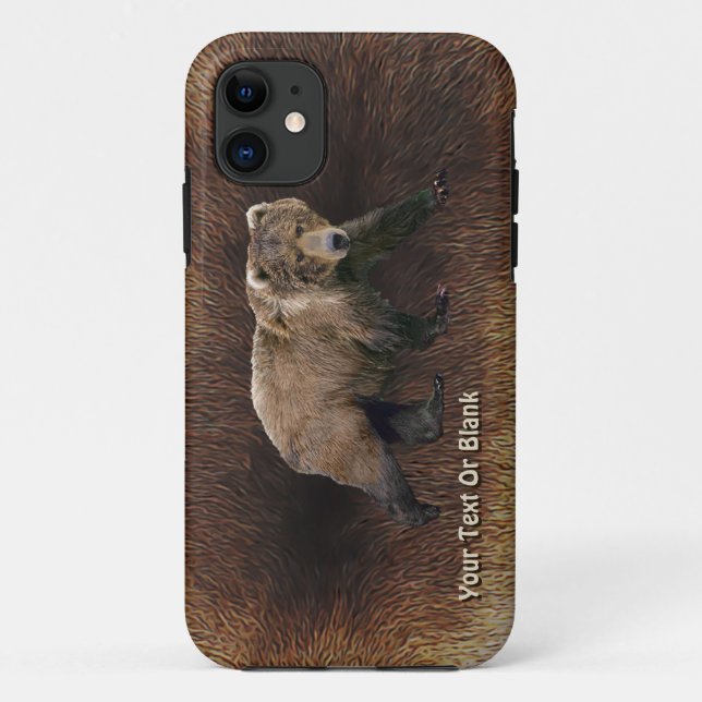 Capa Para iPhone 11 Urso Kodiak Com Peles De Caribe (Verso)