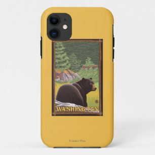 Capa Para iPhone 11 Urso Negro na Floresta - Washington