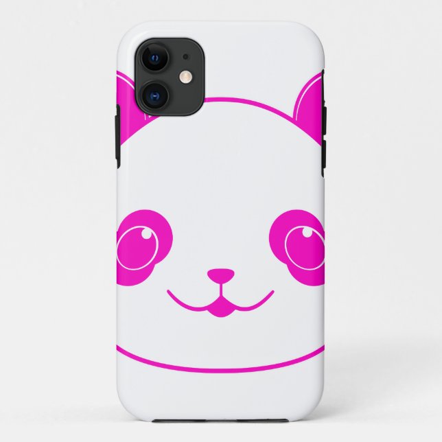 Capa Para iPhone 11 Urso Panda de Kawaii Rosa (Verso)