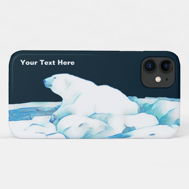 Capa Para iPhone 11 Urso Polar No Gelo (Verso (horizontal))