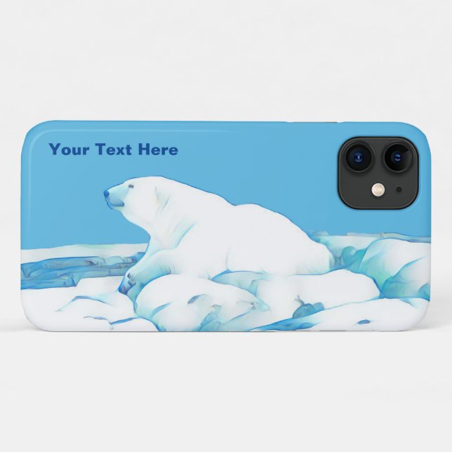Capa Para iPhone 11 Urso Polar No Gelo (Verso (horizontal))