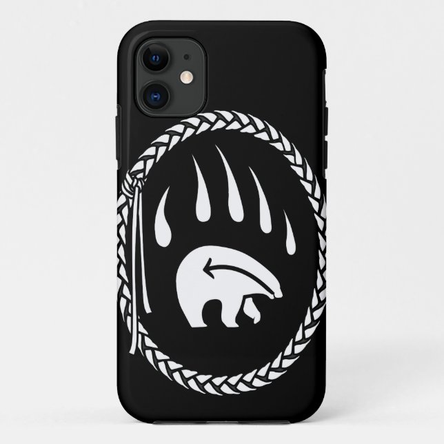 Capa Para iPhone 11 Urso tribal IPhone 5 casos nativos do urso da arte (Verso)