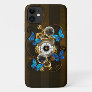 Capa Para iPhone 11 Ursos-galos e Borboletas Azuis