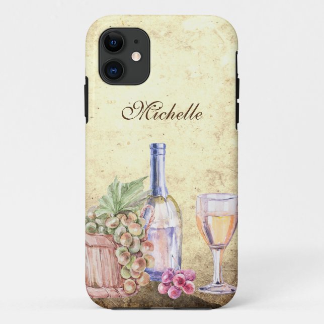 Capa Para iPhone 11 Uvas para vinhas de vinhas personalizadas (Verso)