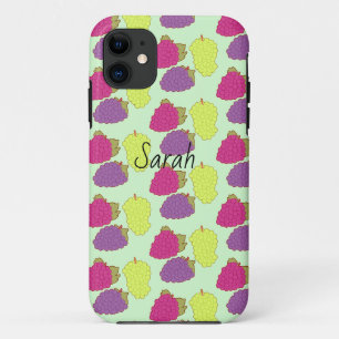 Capa Para iPhone 11 Uvas Vermelhas, Verdes E Roxas