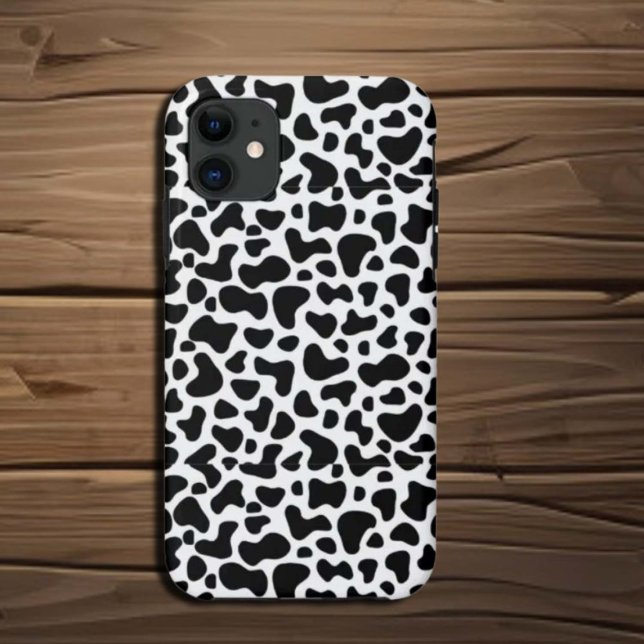Capa Para iPhone 11 Vaca Black White patch (Criador carregado)