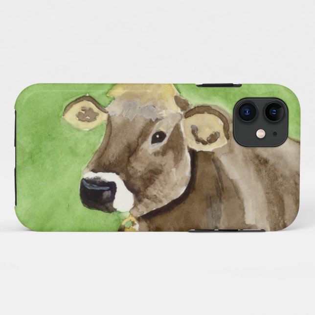 Capa Para iPhone 11 Vaca castanha (Verso (horizontal))