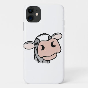 Capa Para iPhone 11 vaca de desenho animado preto branco rosa beijo ci