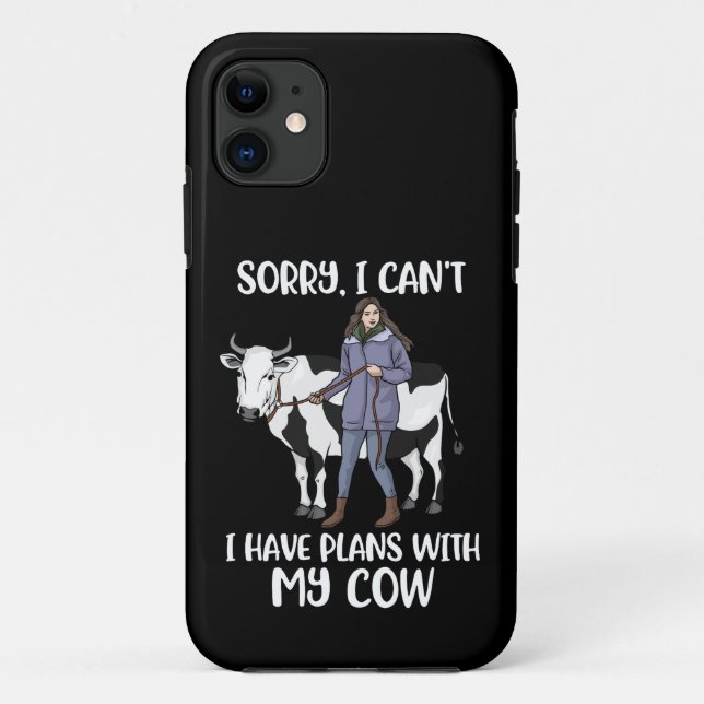 Capa Para iPhone 11 Vaca Engraçada Vaca Vaca Bonita Vaca Dotada Vaca (Verso)