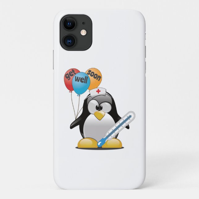 Capa Para iPhone 11 Vai logo. Enfermeira de pinguins. (Verso)