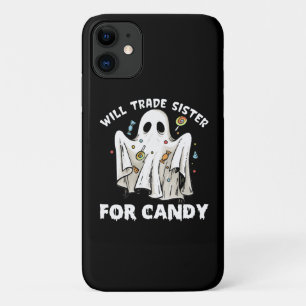Capa Para iPhone 11 vai trocar irmã por doces fantasma fofo de hallowe