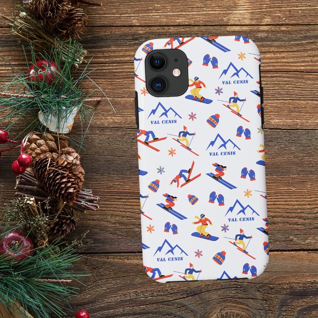 Capa Para iPhone 11 Val Cenis Savoie França Ski Snowboard Pattern (Criador carregado)