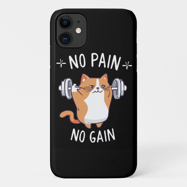 Capa Para iPhone 11 Vamos Construir Músculo! Hora do Ginásio! (Verso)