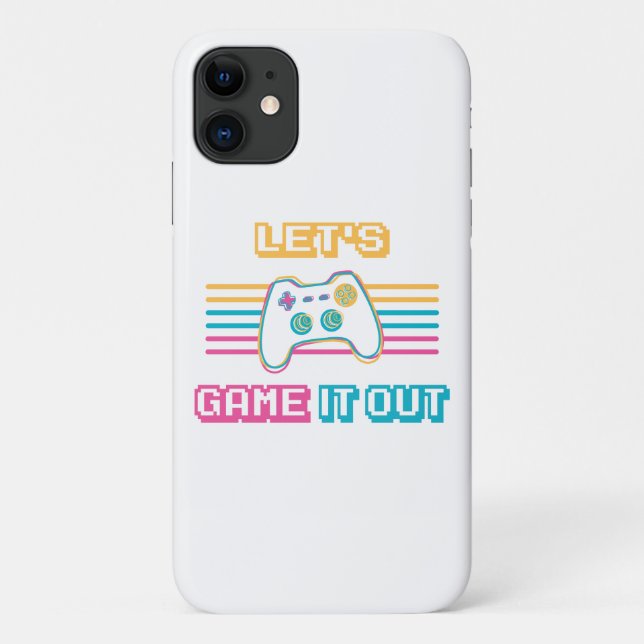 Capa Para iPhone 11 Vamos jogar ao estilo retrô (Verso)