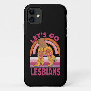 Capa Para iPhone 11 Vamos Lá Lésbicas Mês do Orgulho LGBTQ Cowgirl