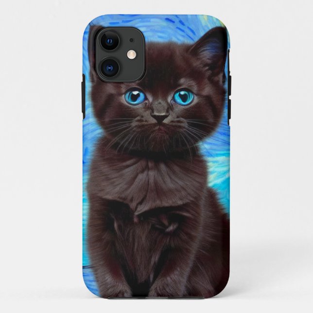 Capa Para iPhone 11 Van Gogh Starry Night Black (Verso)
