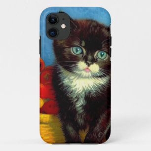 Capa Para iPhone 11 Van Gogh Tuxedo Cat