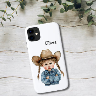 Capa Para iPhone 11 Vaqueira Mal-Humorada Personalizada em Jaqueta de 