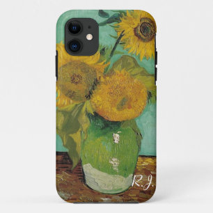 Capa Para iPhone 11 Vase com três girassóis, Vincent van Gogh