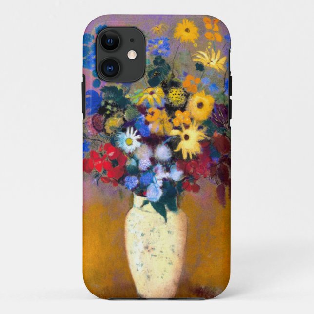 Capa Para iPhone 11 Vaso Branco com Flores Odilon Redon (Verso)