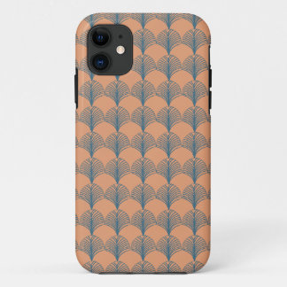 Capa Para iPhone 11 Ventiladores de Teal e Laranja