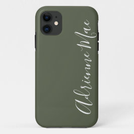 Capa Para iPhone 11 Verde-Chive Simplesmente Personalizado