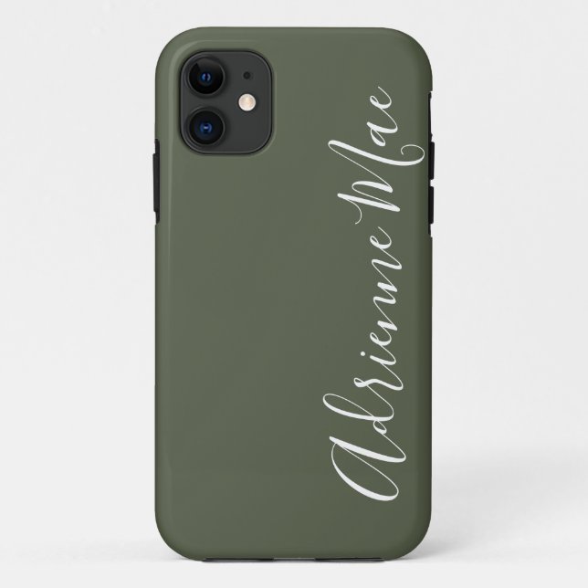 Capa Para iPhone 11 Verde-Chive Simplesmente Personalizado (Verso)