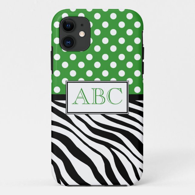 Capa Para iPhone 11 Verde das bolinhas & caso do iPhone 5 do impressão (Verso)
