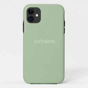 Capa Para iPhone 11 verde de sábado sólido natural