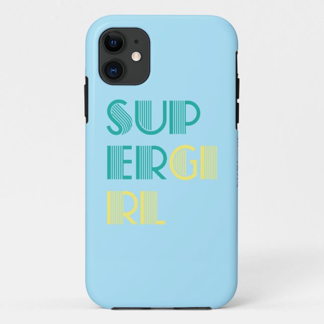 Capa Para iPhone 11 Verde e amarelo de Supergirl (Verso)