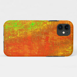 Capa Para iPhone 11 Vermelho a limão com ranhuras e tinta manchada esf