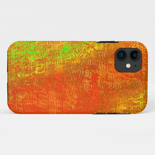 Capa Para iPhone 11 Vermelho a limão com ranhuras e tinta manchada esf (Verso (horizontal))