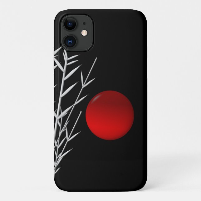 Capa Para iPhone 11 Vermelho-sol preto branco (Verso)