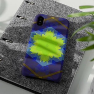 Capa Para iPhone 11 Vermelhos e Azuis da Flor de Mandala