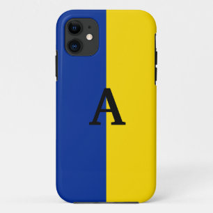 Capa Para iPhone 11 Vertical Ucrânia Sinalizador azul e monograma amar