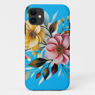 Capa Para iPhone 11 vetor de arte amarelo-rosa pastel