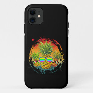 Capa Para iPhone 11 Vibrações de Verão de Abacaxi Divertido
